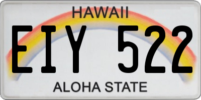 HI license plate EIY522