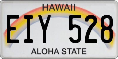 HI license plate EIY528
