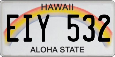 HI license plate EIY532