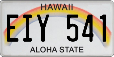 HI license plate EIY541