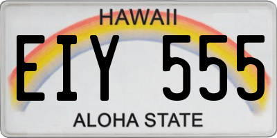 HI license plate EIY555