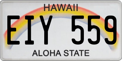 HI license plate EIY559