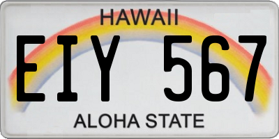 HI license plate EIY567