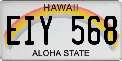 HI license plate EIY568
