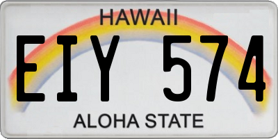 HI license plate EIY574