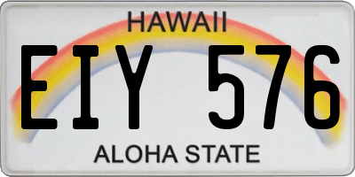 HI license plate EIY576