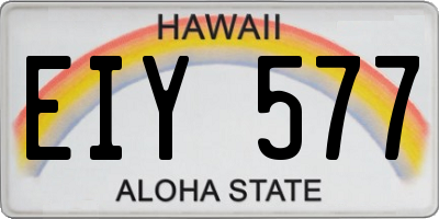 HI license plate EIY577