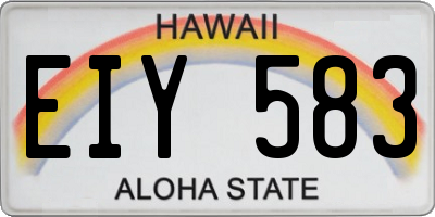 HI license plate EIY583