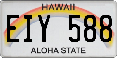 HI license plate EIY588