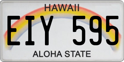HI license plate EIY595