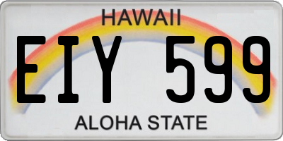 HI license plate EIY599
