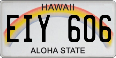 HI license plate EIY606