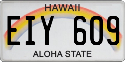 HI license plate EIY609