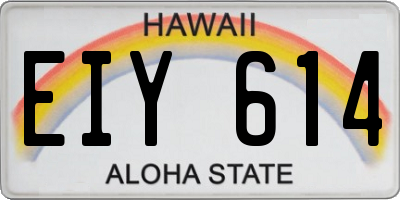 HI license plate EIY614