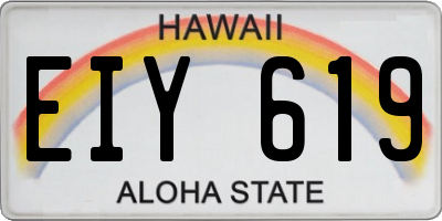 HI license plate EIY619