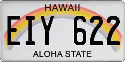 HI license plate EIY622