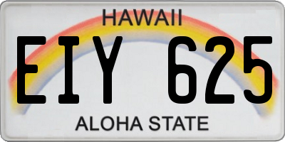 HI license plate EIY625