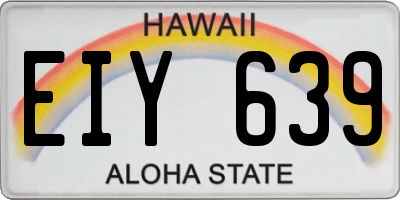 HI license plate EIY639