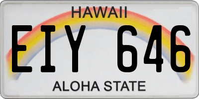 HI license plate EIY646