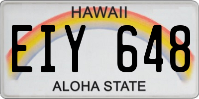 HI license plate EIY648