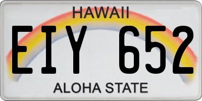 HI license plate EIY652