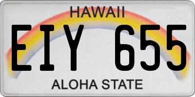 HI license plate EIY655