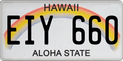HI license plate EIY660