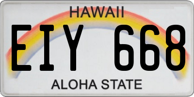 HI license plate EIY668