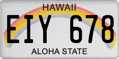 HI license plate EIY678