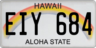 HI license plate EIY684