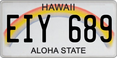 HI license plate EIY689
