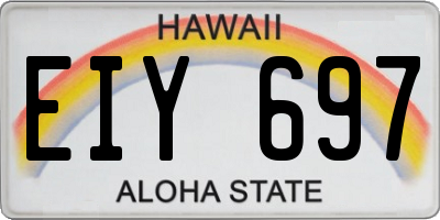 HI license plate EIY697