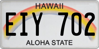 HI license plate EIY702