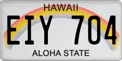 HI license plate EIY704