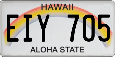 HI license plate EIY705