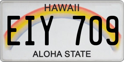 HI license plate EIY709