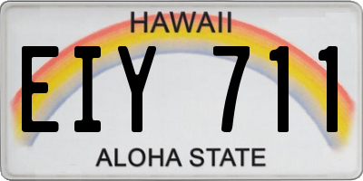 HI license plate EIY711