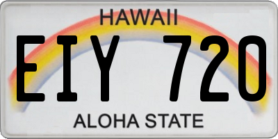 HI license plate EIY720