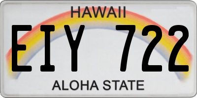 HI license plate EIY722