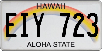 HI license plate EIY723
