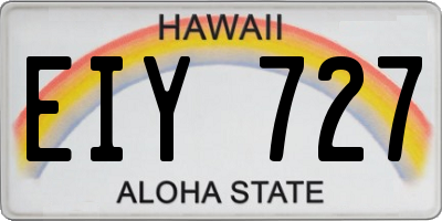 HI license plate EIY727