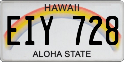 HI license plate EIY728