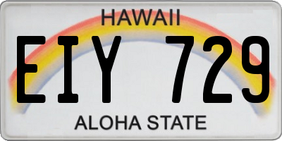 HI license plate EIY729