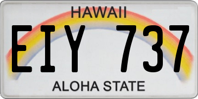 HI license plate EIY737