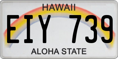 HI license plate EIY739