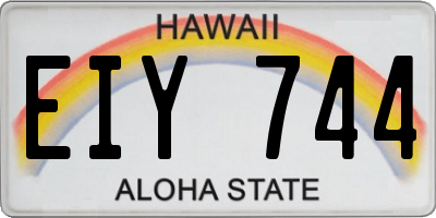 HI license plate EIY744