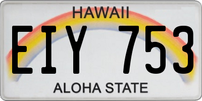 HI license plate EIY753