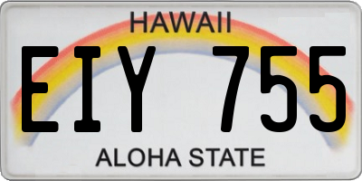 HI license plate EIY755