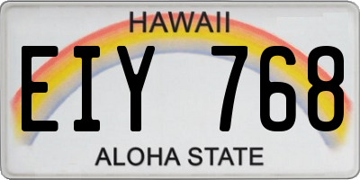 HI license plate EIY768