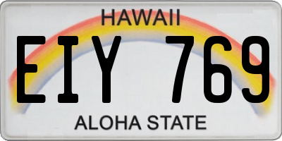 HI license plate EIY769